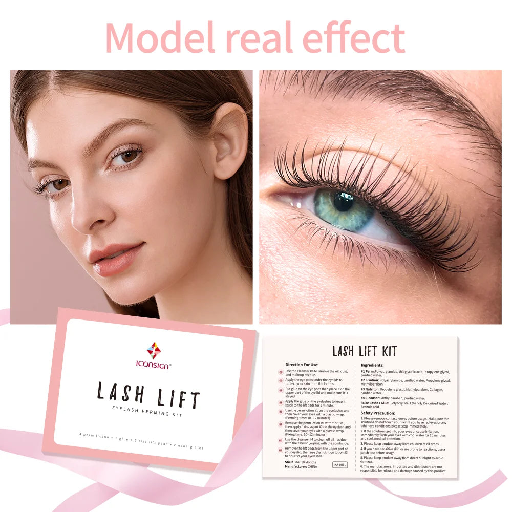 Cardie B ICONSIGN Lash Lift Kit Lifiting Eyelash Enhancer Calia Set Lashes Perm Eyes Makeup Tools Can Do Your Logo